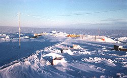 Ellsworth Station at the end of its first winter, August 1957