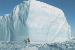 Man meets ice berg