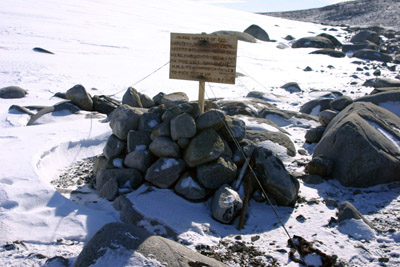 site of Campbells Igloo Inexpressible Island