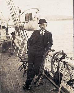 Roald Amundsen aboard the Fram after his return from the South Pole