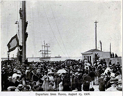 Departure from Havre, August 15, 1908