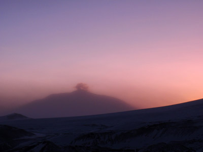 Mount Erebus at dawn