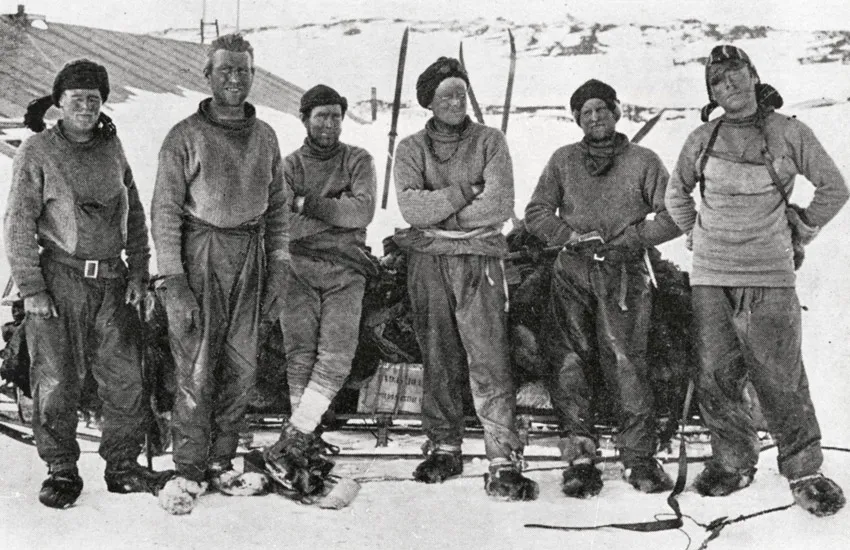 Northern Party Cape Evans on the 6th of November 1912 Dickason, Abbott, Browning, Campbell, Priestley, Levick