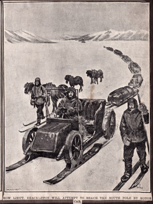 How Lieut. Shackleton Will Attempt to Reach the South Pole by Motor Car.