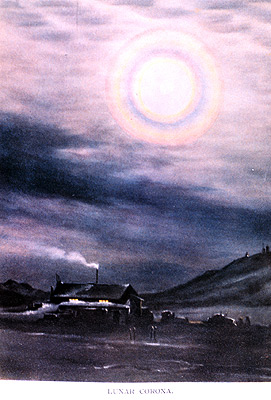 Edward Wilson, watercolour painting - Lunar corona