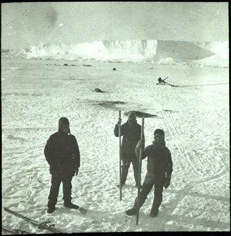 Members of the shirase expedition at the Bay of Whales taken by Amundsens expedition