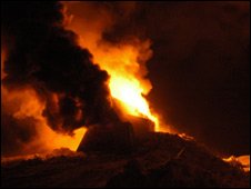 The hut burnt down as staff tried to re-light the heating system