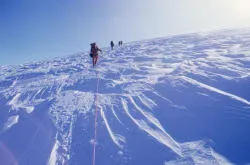 Walking across an ice sheet