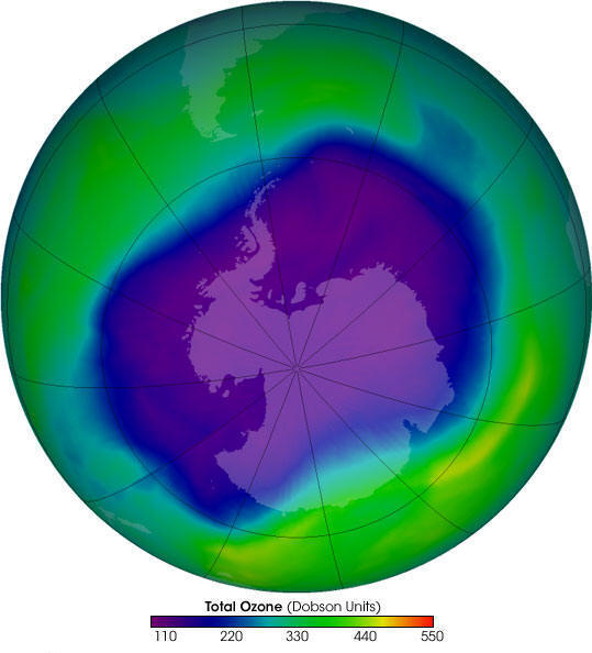 The Antarctic ozone hole on September 24, 2006 - a new record size