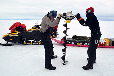 drilling through antarctic sea icek