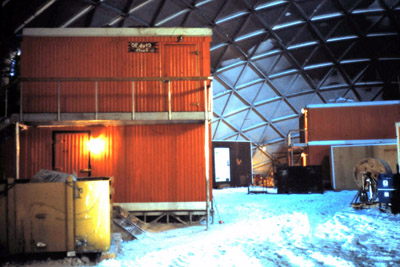 Inside the dome at the South Pole Station