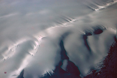 Crevasses seen from the air
