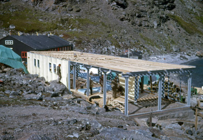 New base hut being constructed