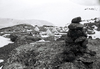 Powell Island Camp and Cairn 1957