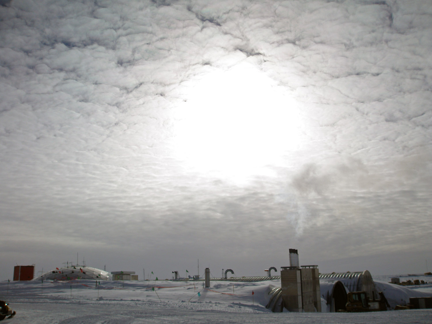 South Pole Dome - Sun and Clouds
