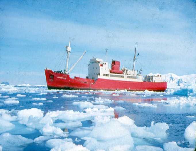Biscoe amongst sea ice