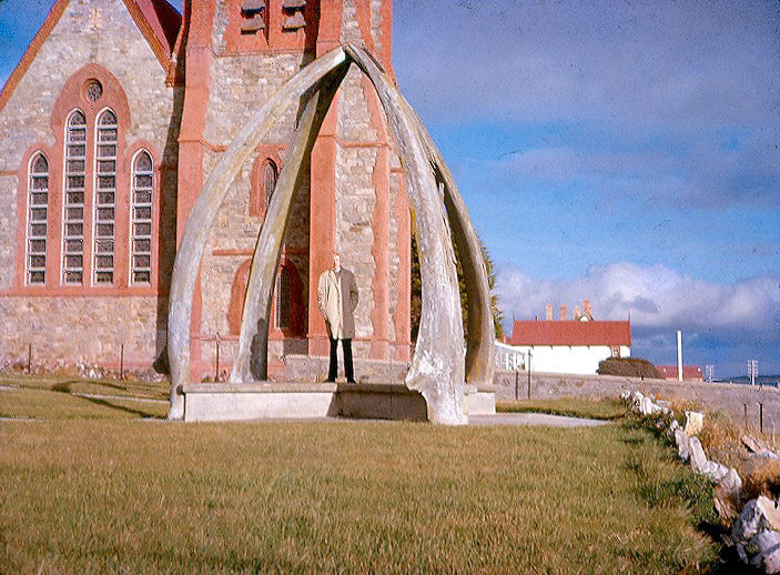 Whale bone arch at Christ Church, Stanley