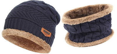 Neck warm Balaclava knitted winter hat Big Fur pom poms ball