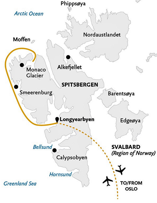 Svalbard and Spitsbergen map