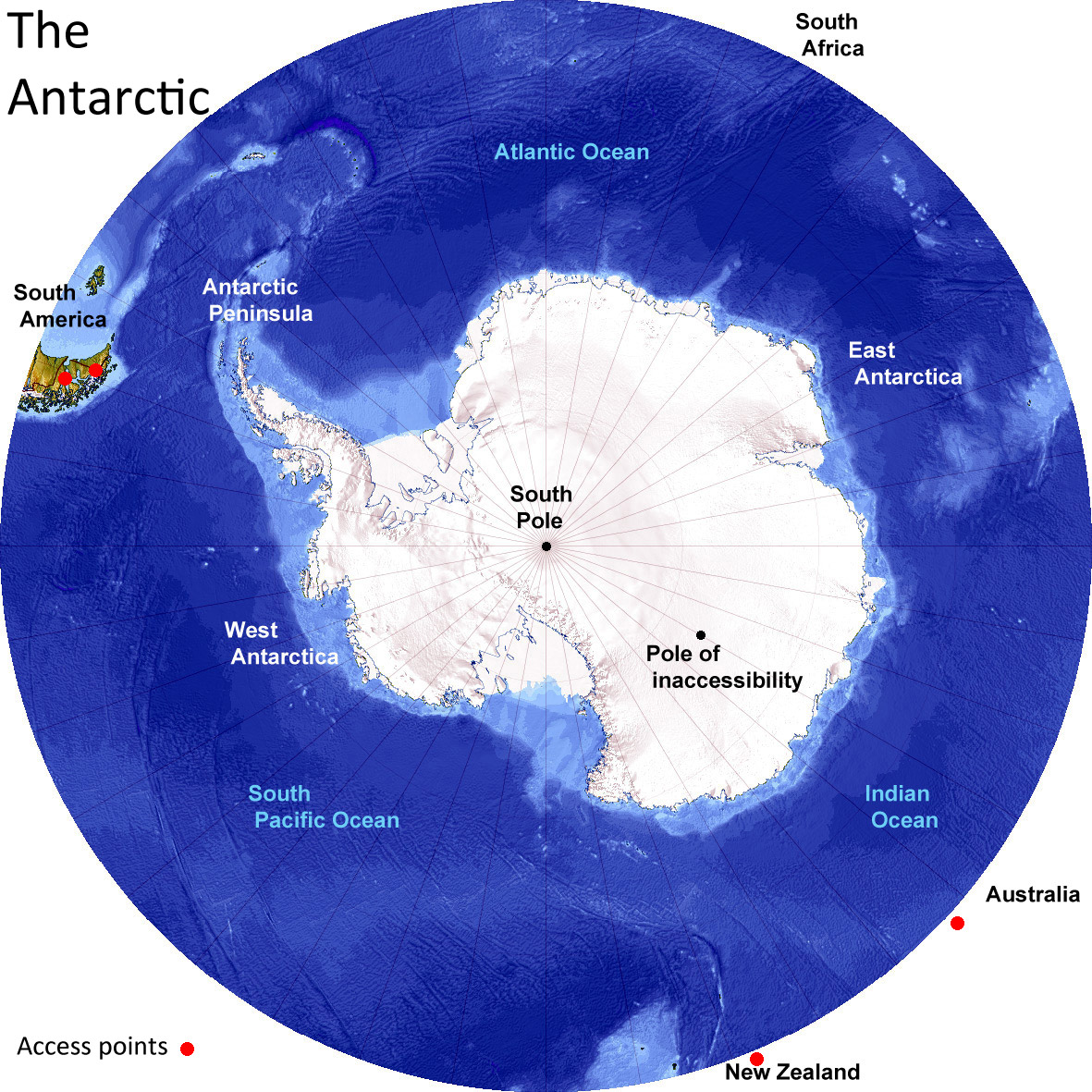 north and south pole map