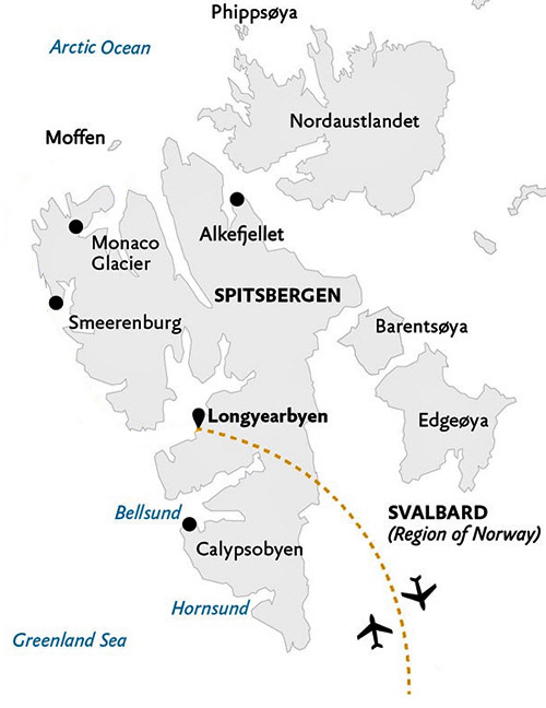 Svalbard and Spitsbergen map