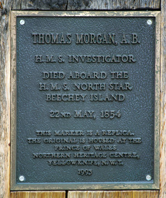 Beechey Island Grave Marker - Thomas Morgan - Investigator