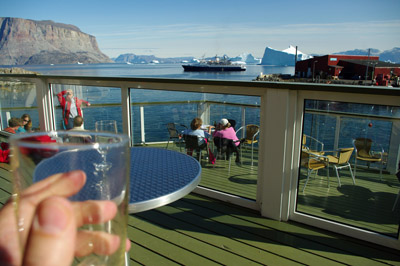 Uummannaq Town, Greenland, The Terrace of the Uummannaq Hotel