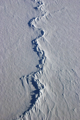 Pressure ridge in old sea ice