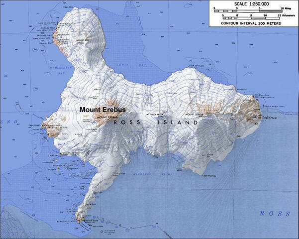 mt erebus antarctica map