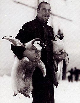 Hudson with two Emperor penguin chicks, these soon found their way onto the menu