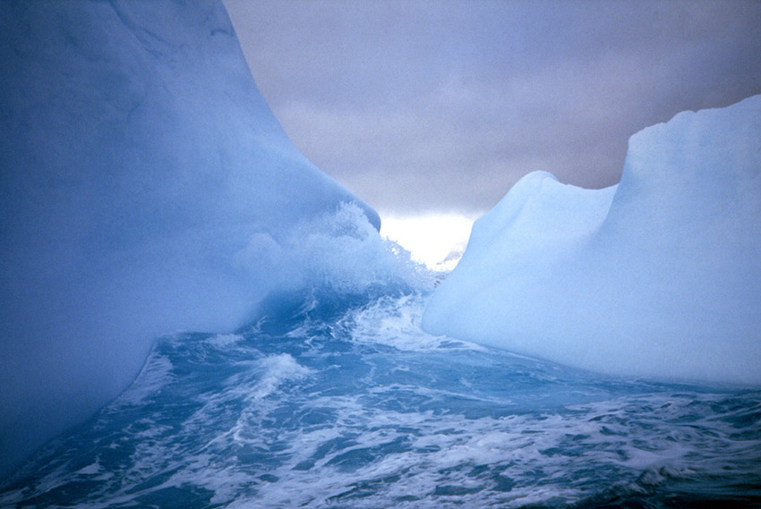 wave wash on an iceberg