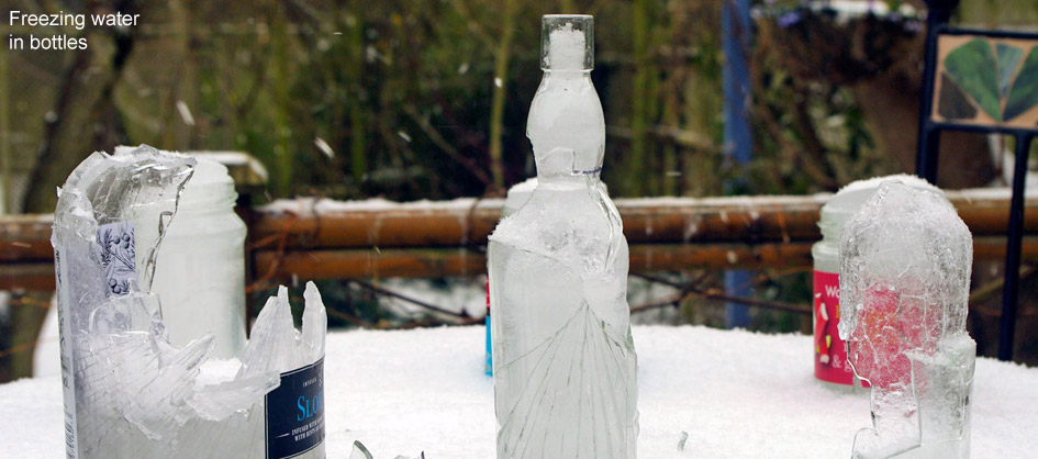 glass breaking with frozen wateremperor penguin